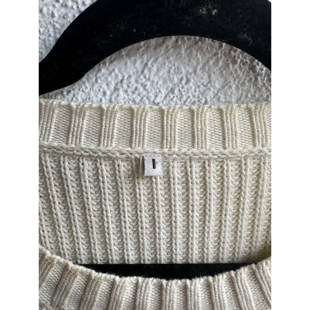 Denimist Montauk NY Striped Sailor Sweater ECRU NAVY STRIPE 100 Cotton Size L - Picture 2 of 5